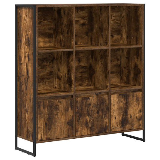 vidaXL Book Cabinet 99.5 x 30 x 108 cm Engineered Wood Smoke Oak
