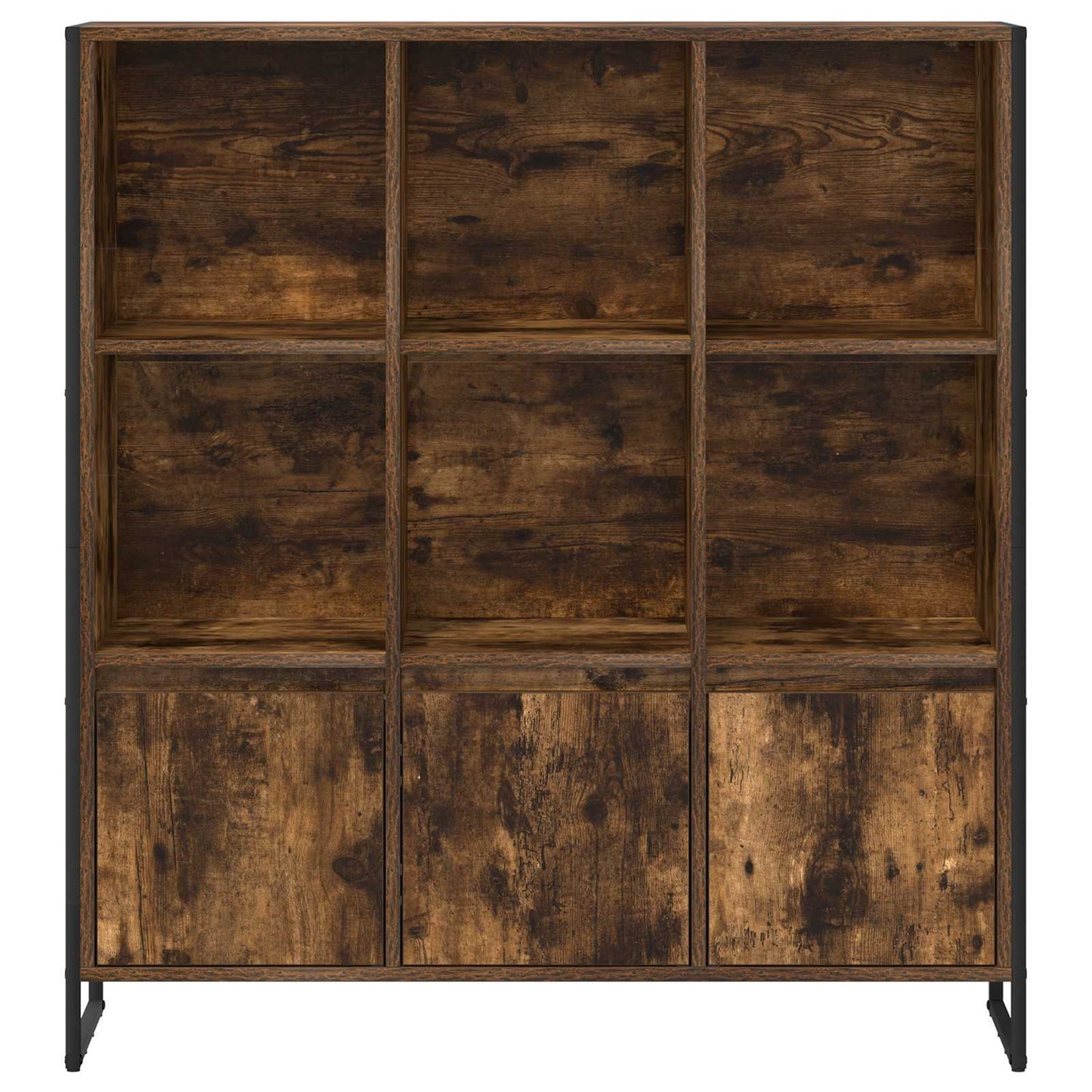 vidaXL Book Cabinet 99.5 x 30 x 108 cm Engineered Wood Smoke Oak