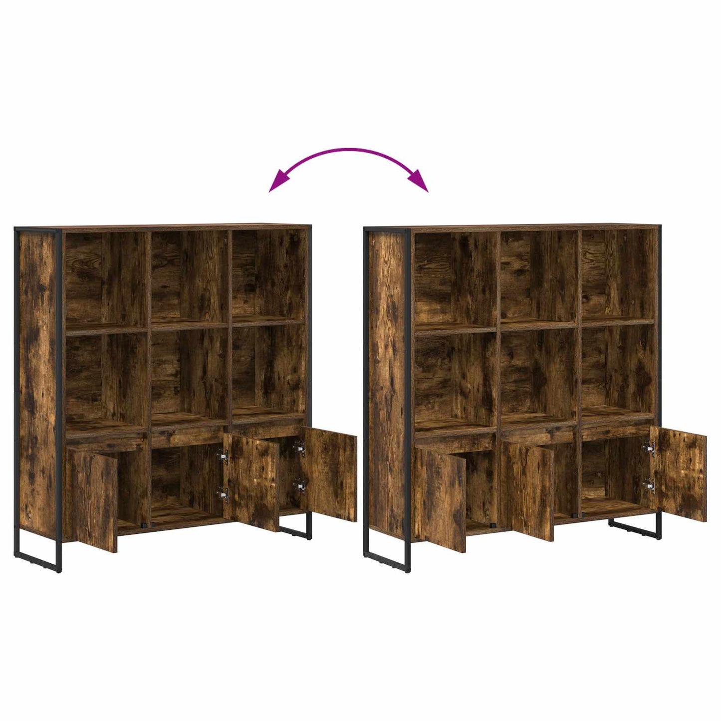 vidaXL Book Cabinet 99.5 x 30 x 108 cm Engineered Wood Smoke Oak