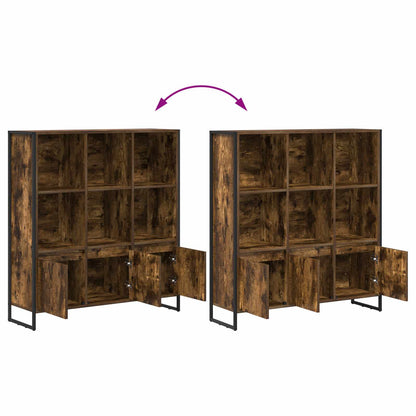 vidaXL Book Cabinet 99.5 x 30 x 108 cm Engineered Wood Smoke Oak