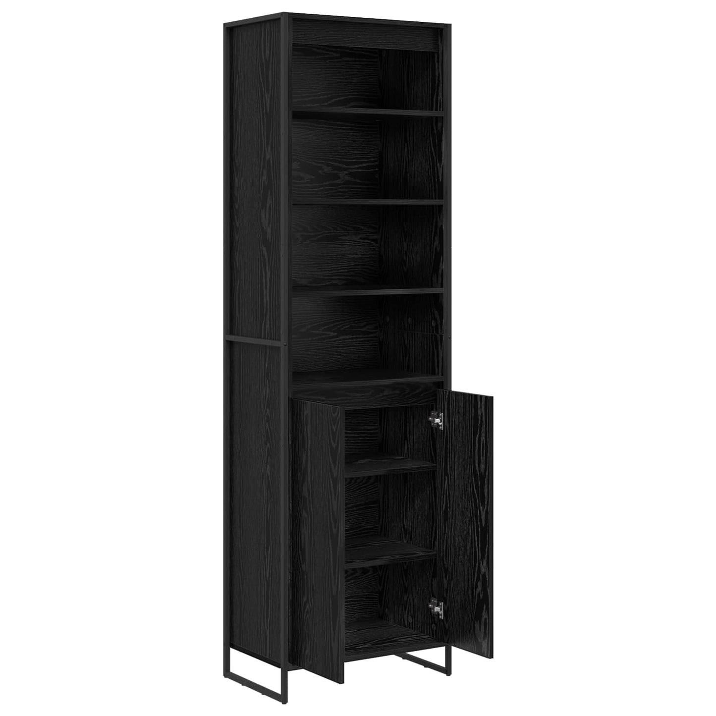 vidaXL Tall Cabinets Black Oak 60 x 36 x 200 cm Engineered Wood