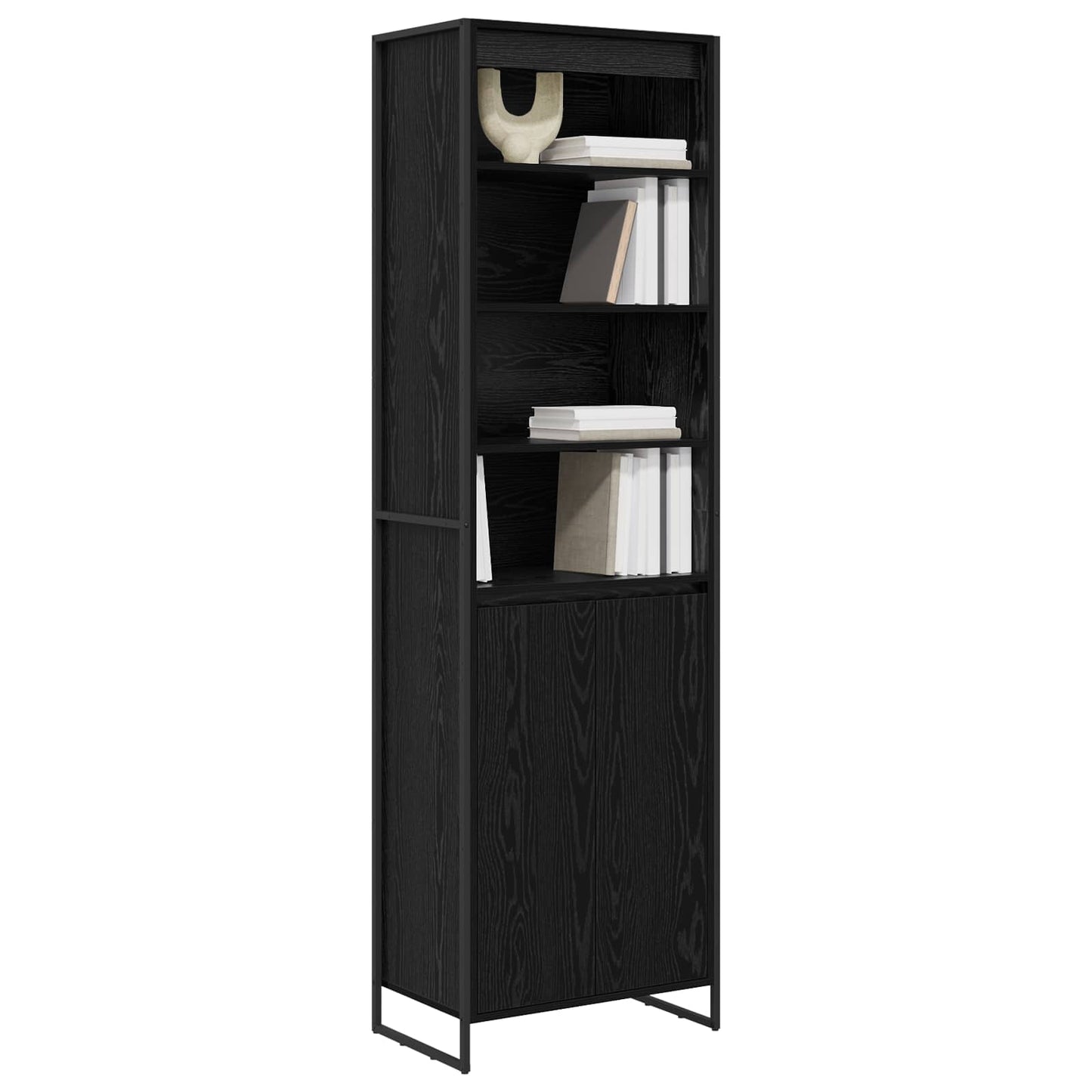 vidaXL Tall Cabinets Black Oak 60 x 36 x 200 cm Engineered Wood
