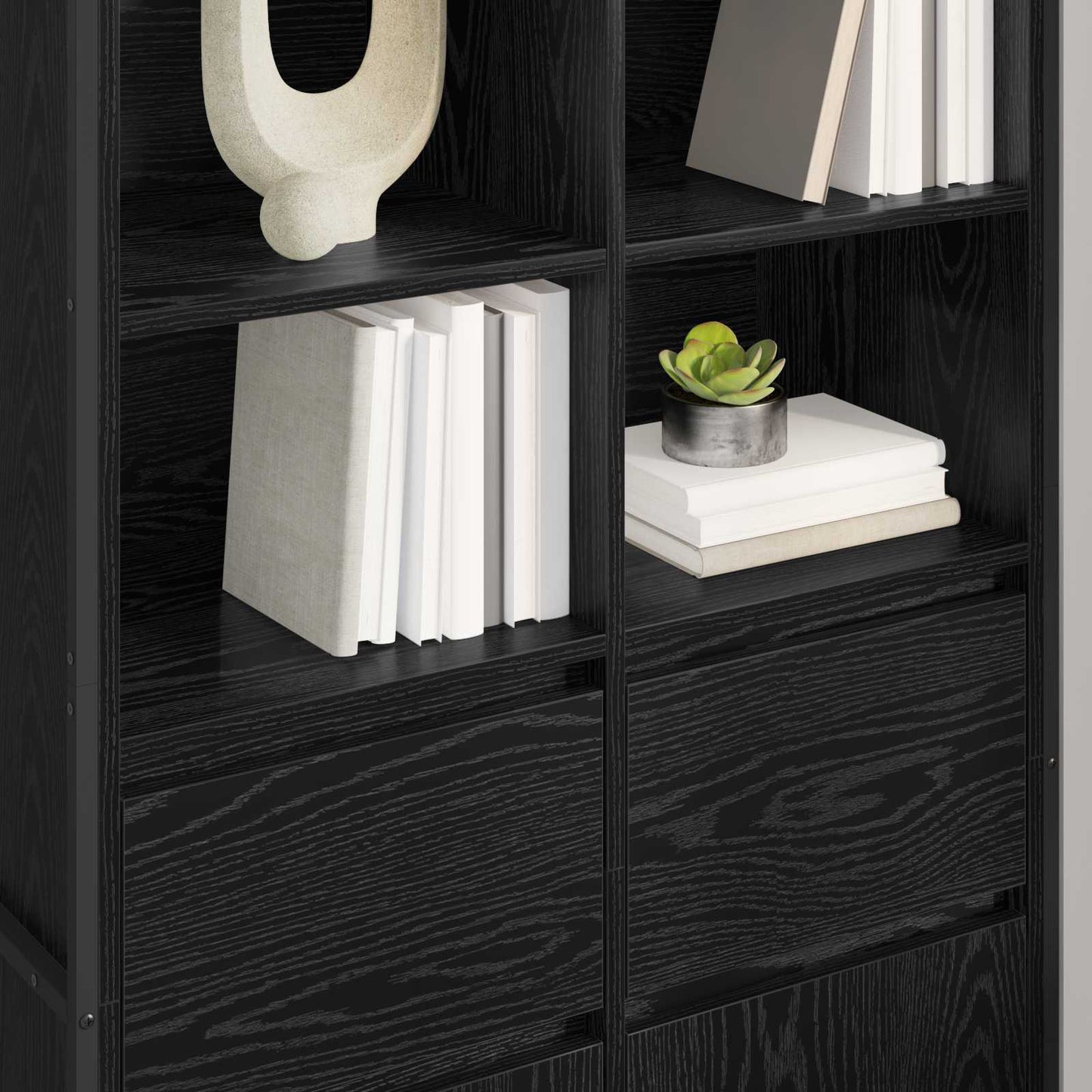 vidaXL Sideboard Black Oak 81 x 36 x 150.5 cm Engineered Wood