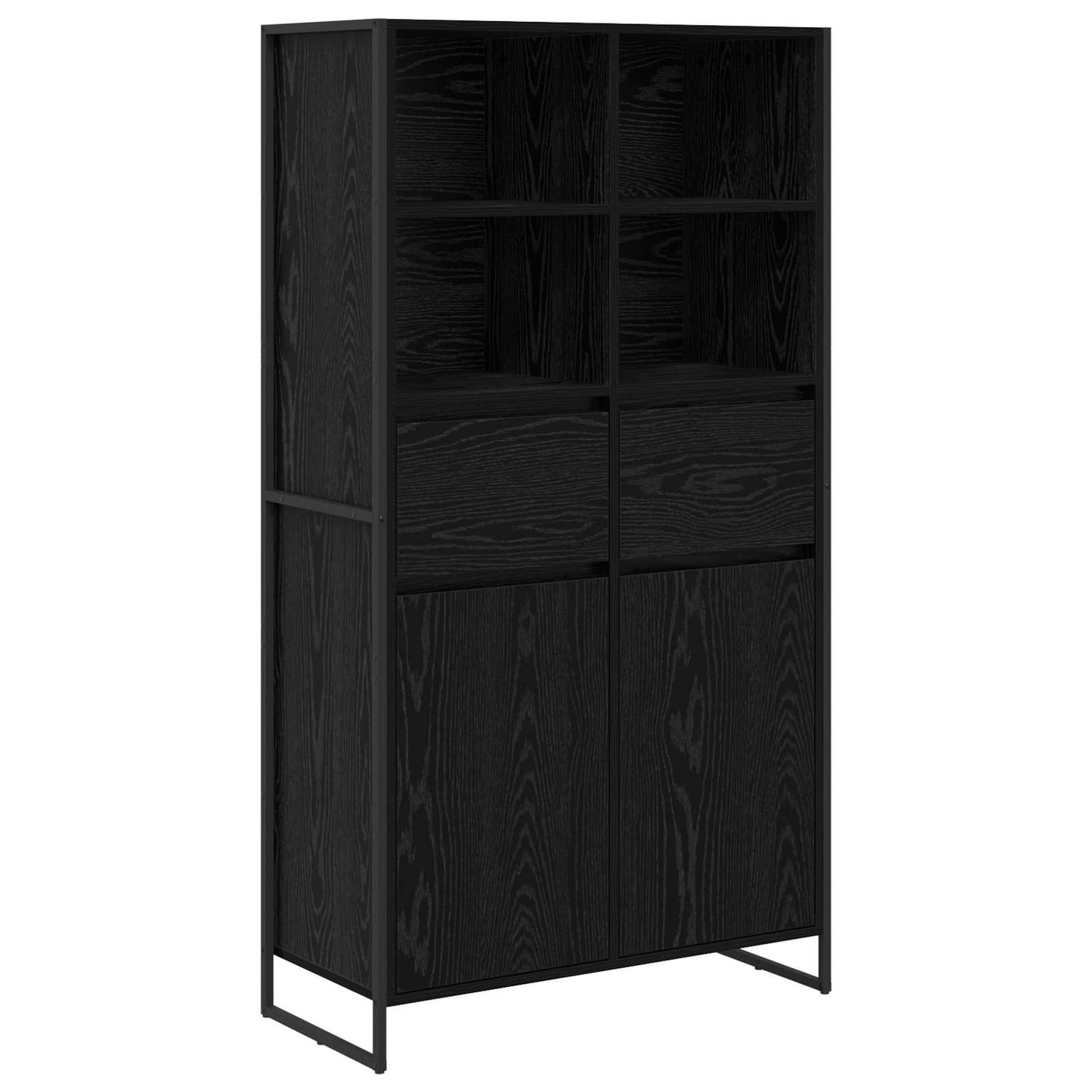 vidaXL Sideboard Black Oak 81 x 36 x 150.5 cm Engineered Wood