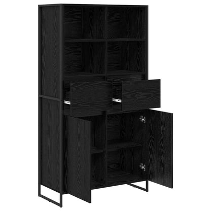vidaXL Sideboard Black Oak 81 x 36 x 150.5 cm Engineered Wood