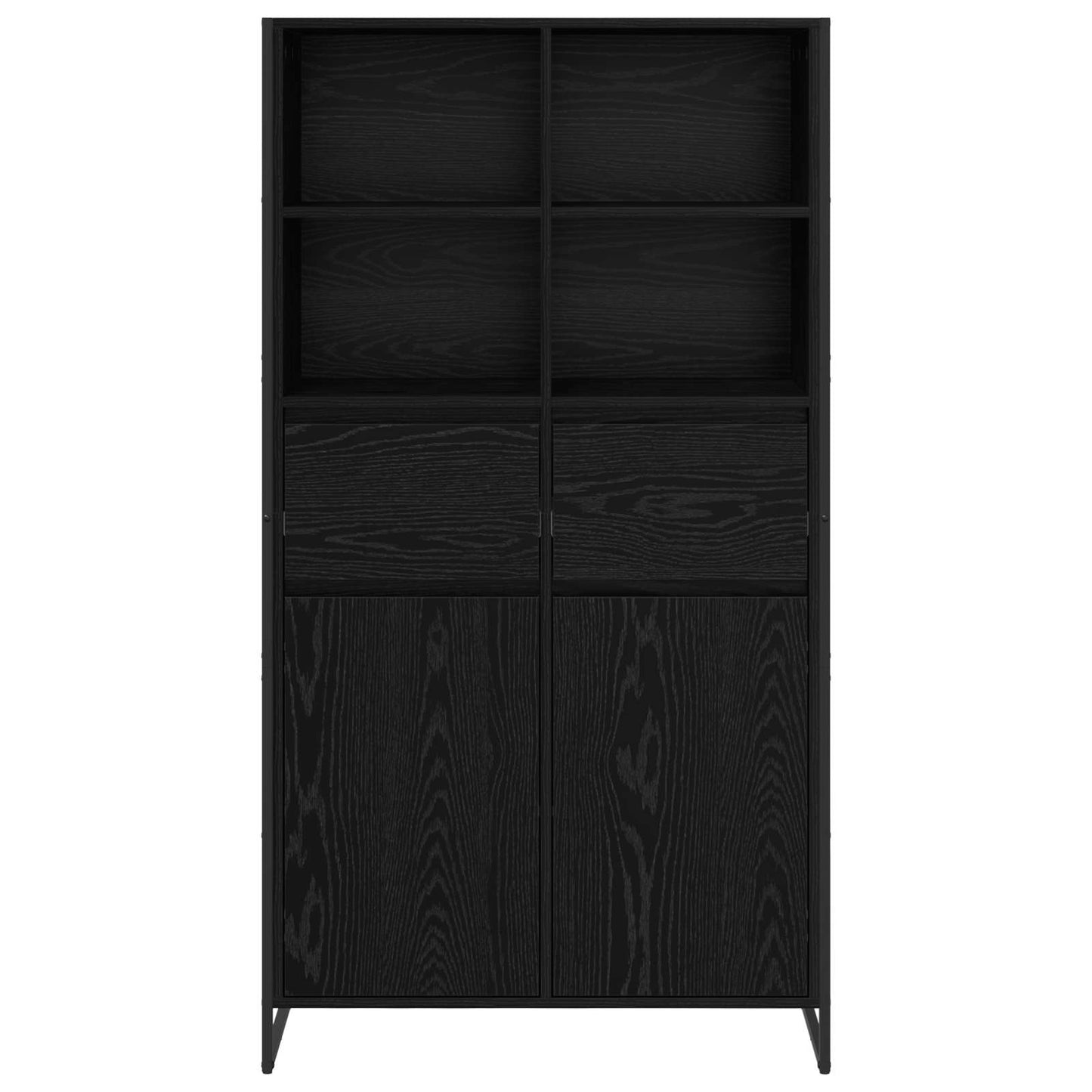 vidaXL Sideboard Black Oak 81 x 36 x 150.5 cm Engineered Wood