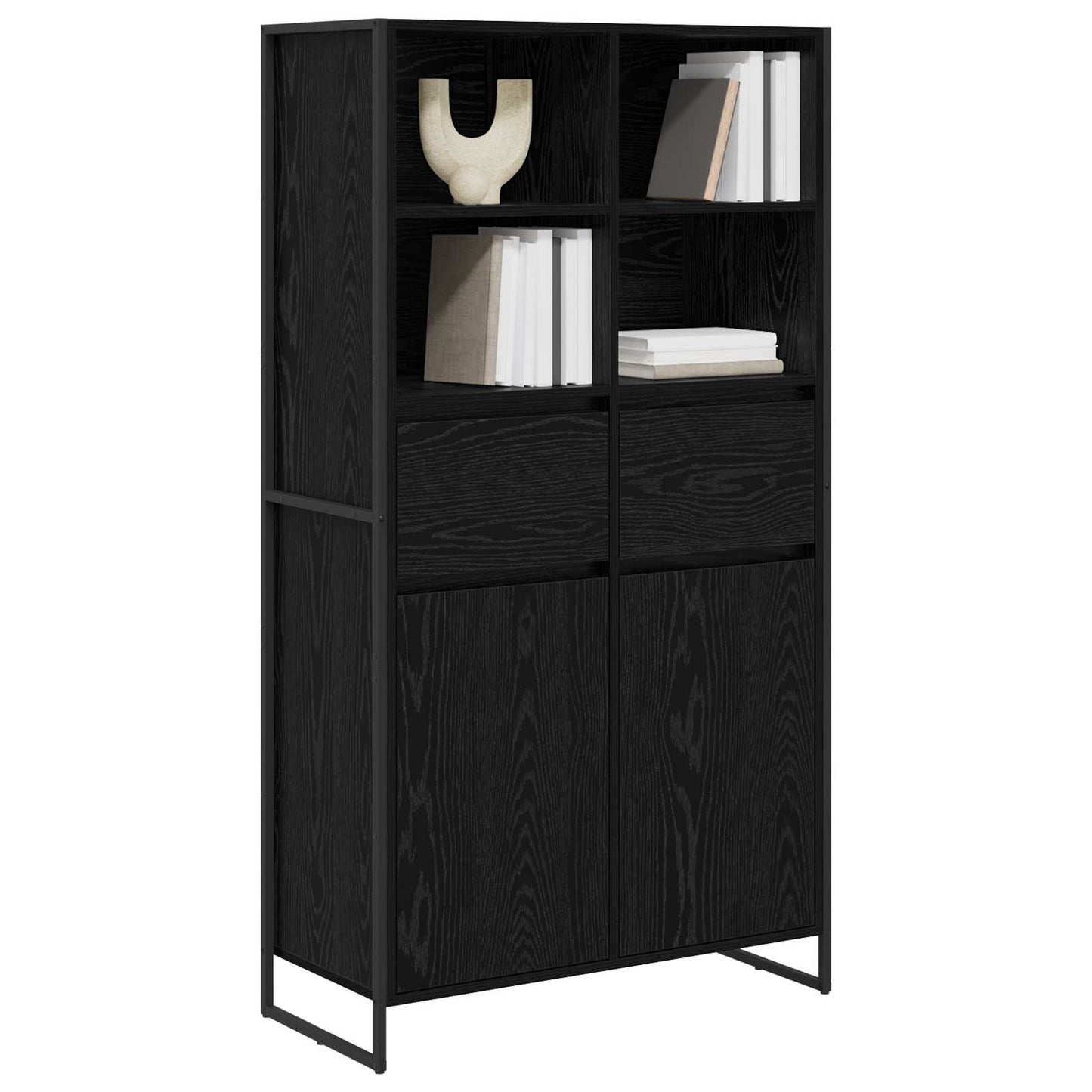vidaXL Sideboard Black Oak 81 x 36 x 150.5 cm Engineered Wood