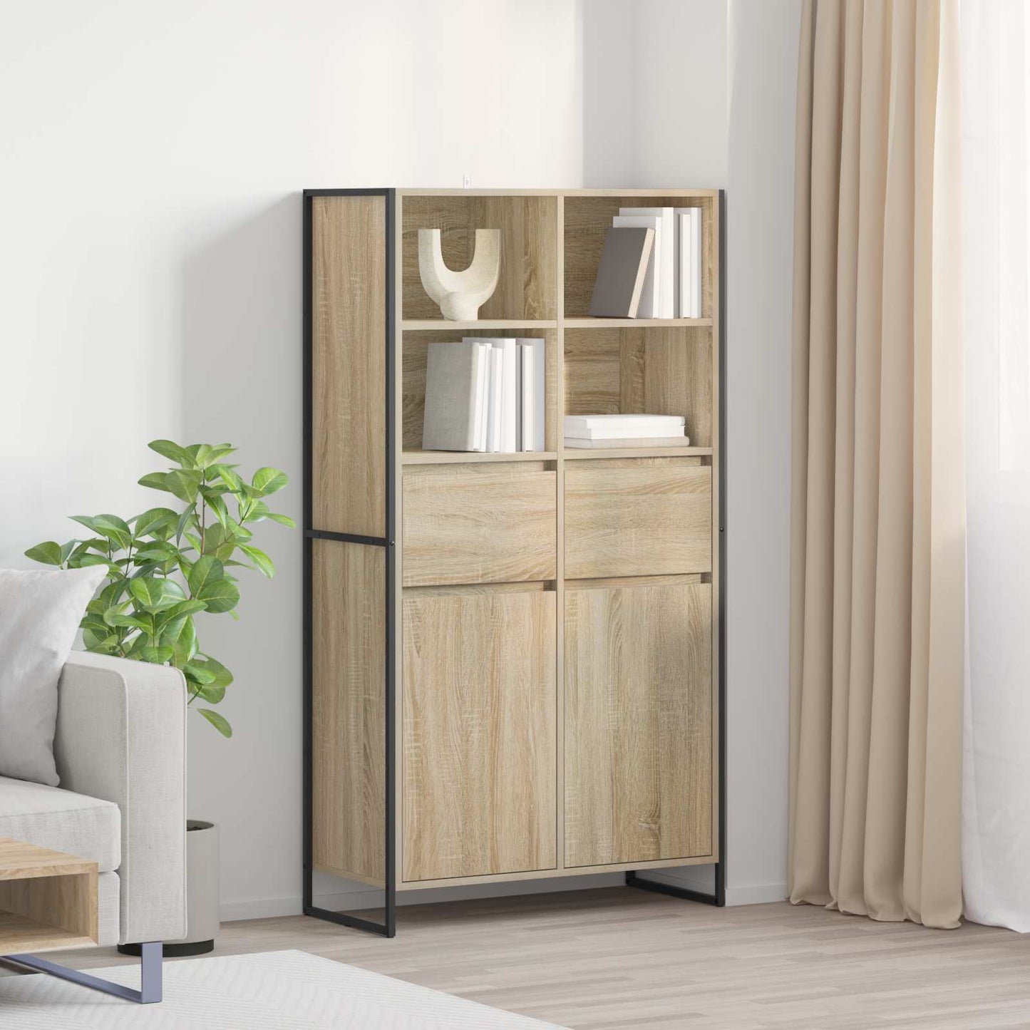 vidaXL Sideboard Sonoma 81 x 36 x 150.5 cm Engineered Wood