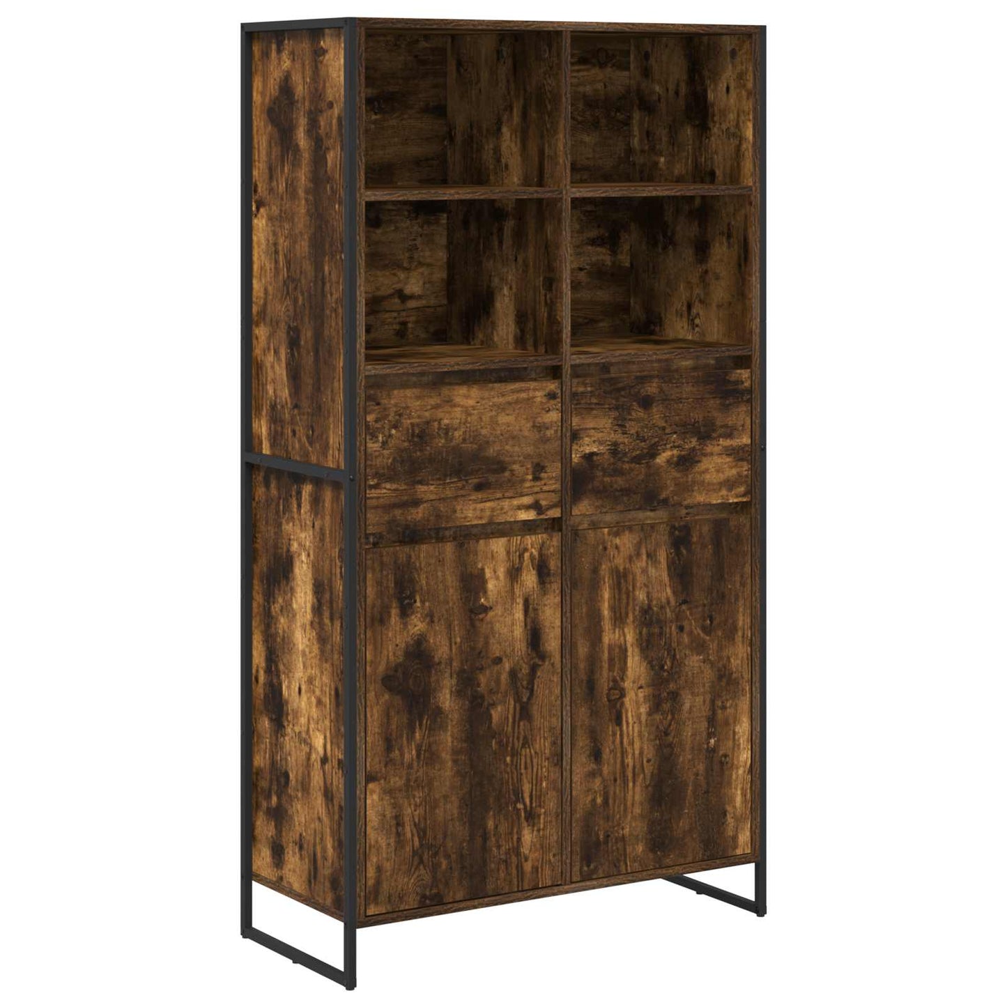 vidaXL Sideboard Smoke Oak 81 x 36 x 150.5 cm Engineered Wood