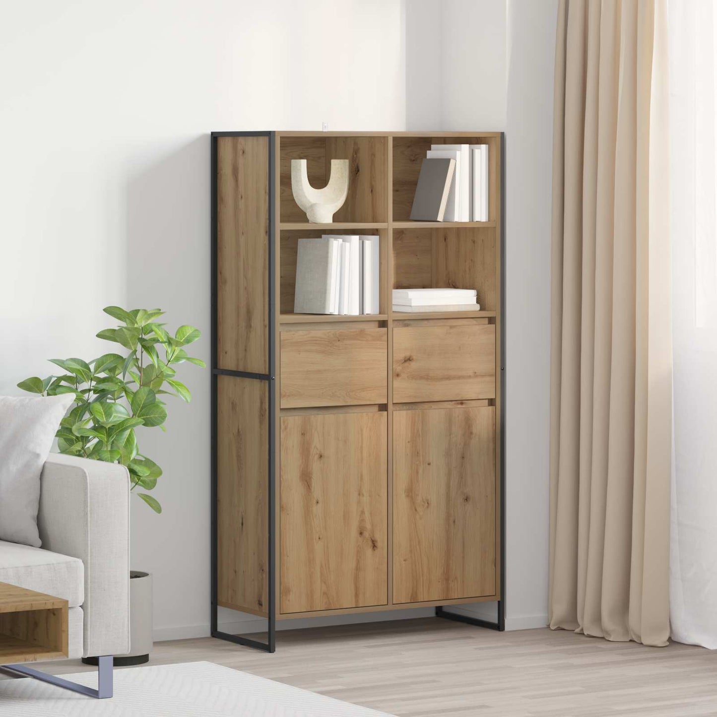 vidaXL Sideboard Artisian Oak 81 x 36 x 150.5 cm Engineered Wood