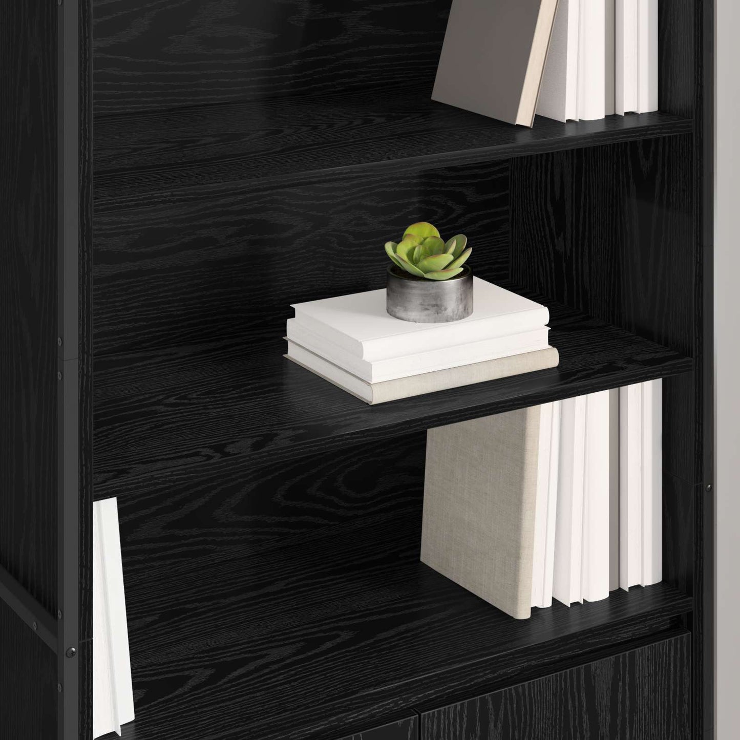 vidaXL Tall Cabinets Black Oak 79 x 36 x 200 cm Engineered Wood