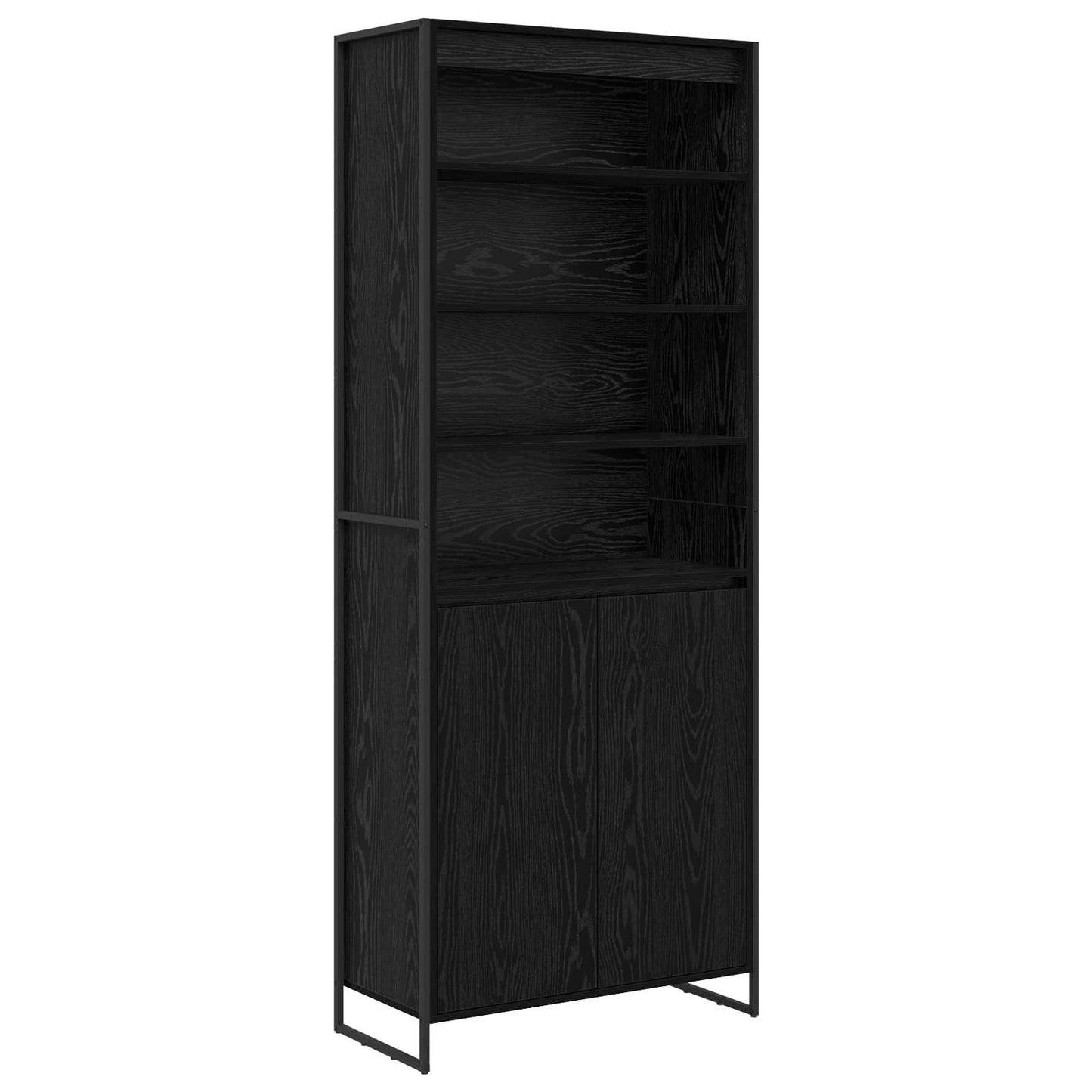 vidaXL Tall Cabinets Black Oak 79 x 36 x 200 cm Engineered Wood