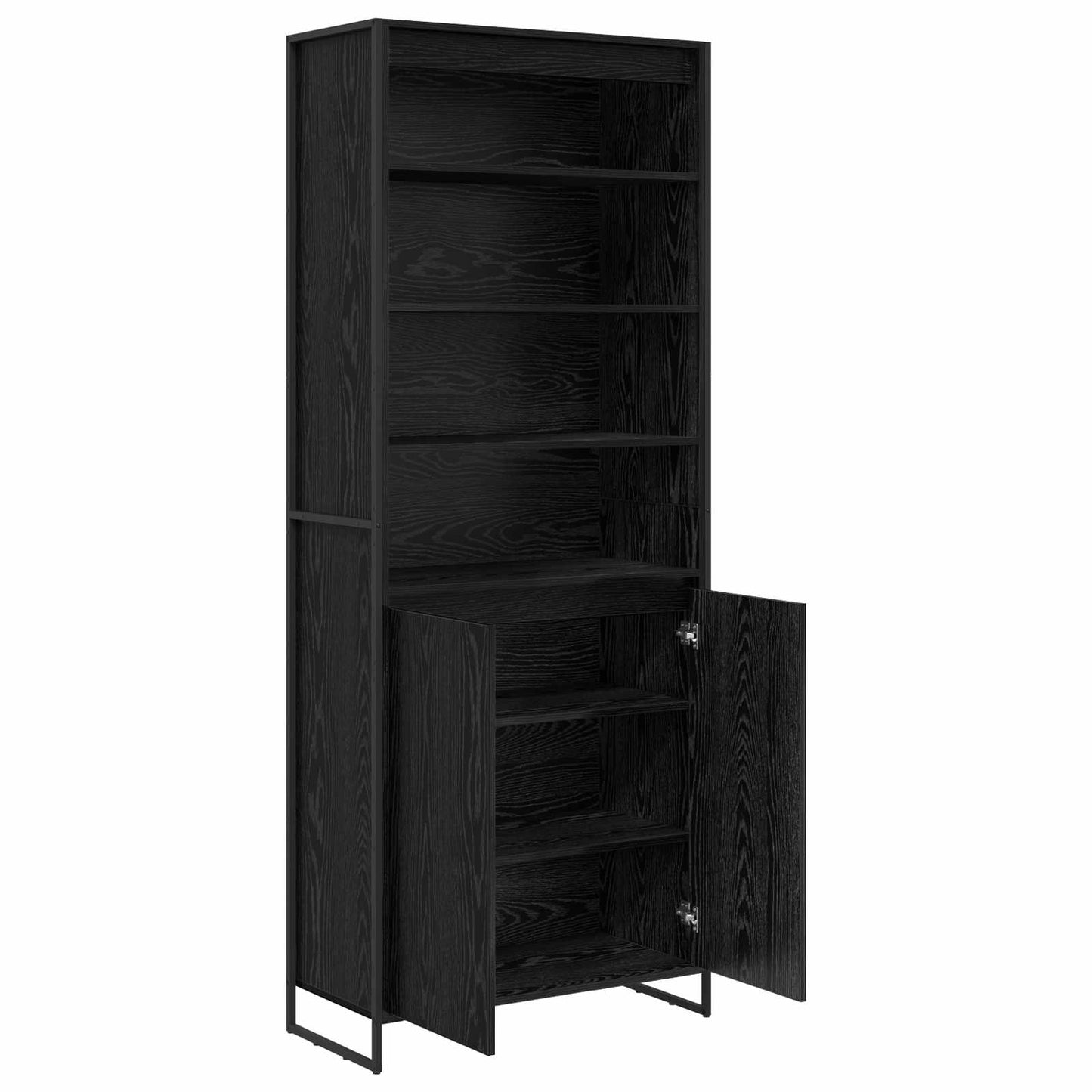 vidaXL Tall Cabinets Black Oak 79 x 36 x 200 cm Engineered Wood