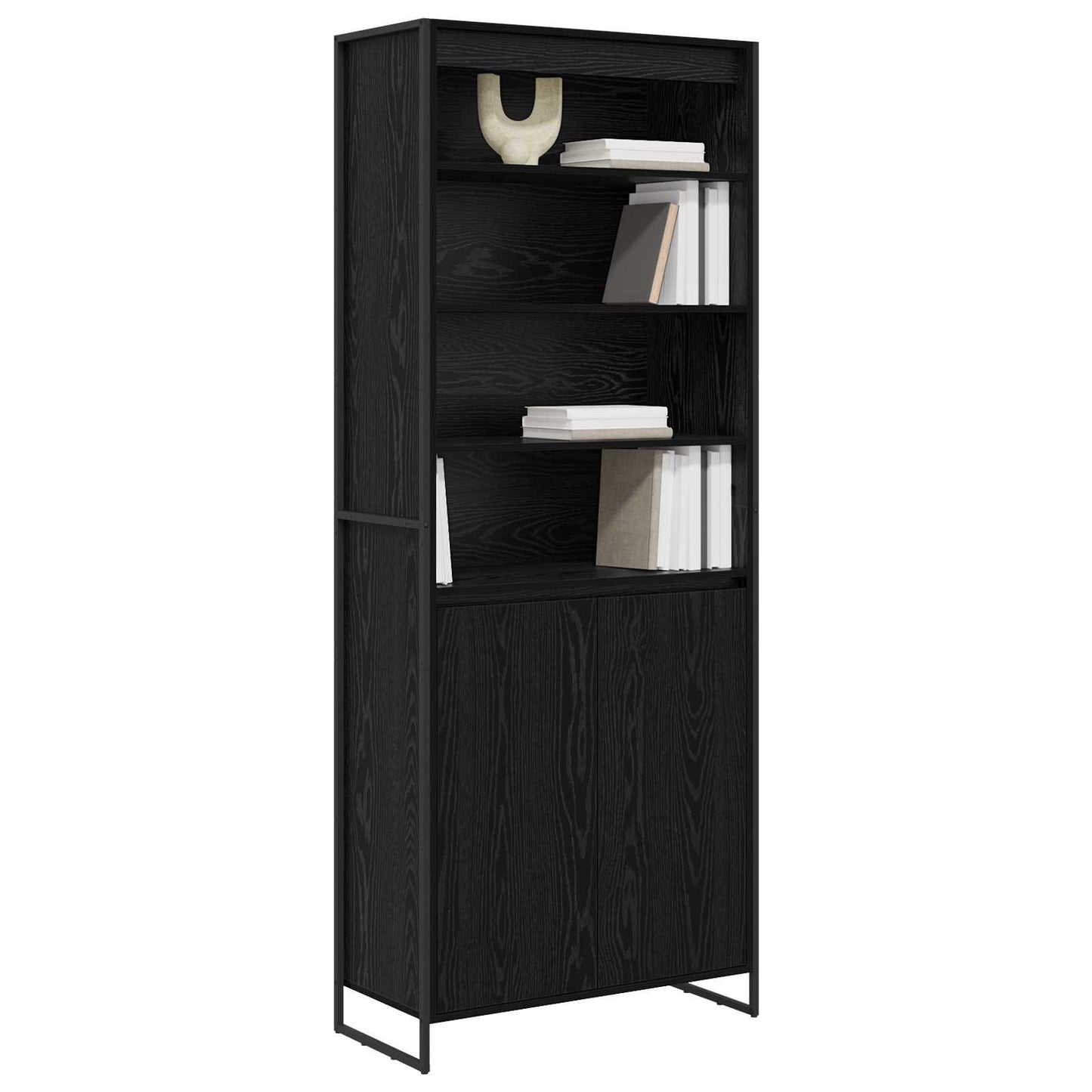 vidaXL Tall Cabinets Black Oak 79 x 36 x 200 cm Engineered Wood