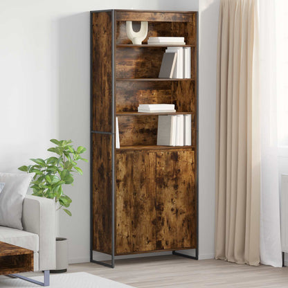 vidaXL Tall Cabinets Smoke Oak 79 x 36 x 200 cm Engineered Wood