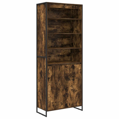 vidaXL Tall Cabinets Smoke Oak 79 x 36 x 200 cm Engineered Wood