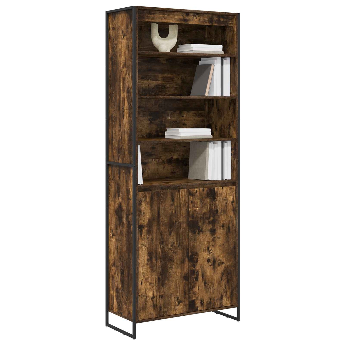 vidaXL Tall Cabinets Smoke Oak 79 x 36 x 200 cm Engineered Wood