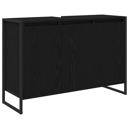 vidaXL Bathroom Furniture Set with Drawer Black Oak Engineered Wood
