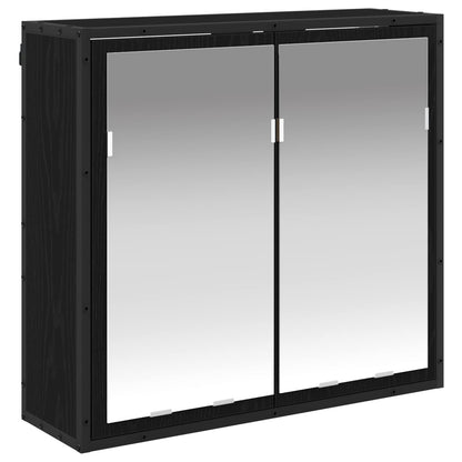 vidaXL Bathroom Furniture Set with Drawer Black Oak Engineered Wood