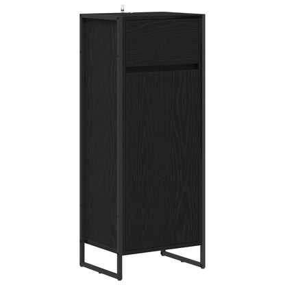 vidaXL Bathroom Furniture Set with Drawer Black Oak Engineered Wood