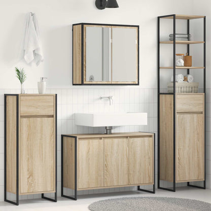 vidaXL Bathroom Furniture Set with Drawer Sonoma Oak Engineered Wood