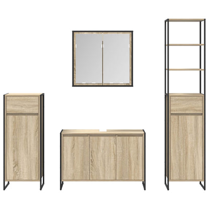 vidaXL Bathroom Furniture Set with Drawer Sonoma Oak Engineered Wood