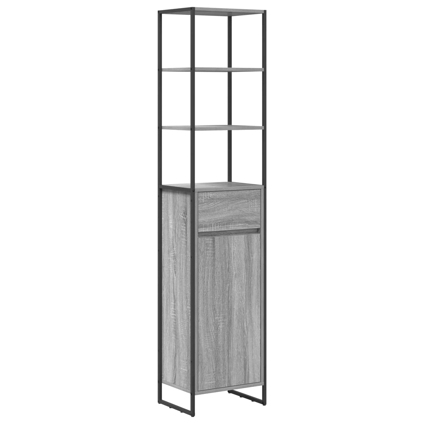 vidaXL Bathroom Furniture Set with Drawer Grey Sonoma Engineered Wood