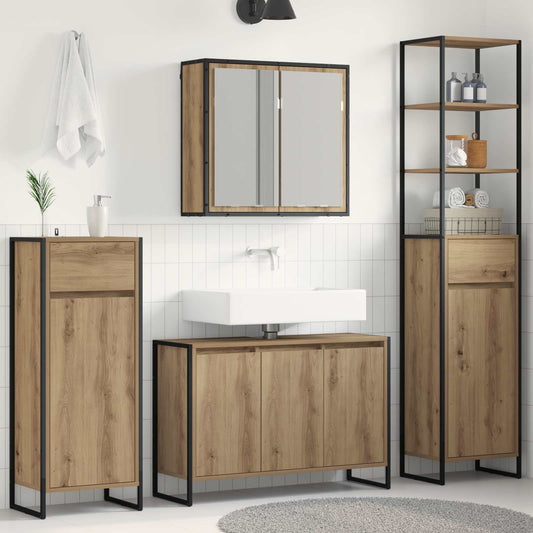 vidaXL Bathroom Furniture Set with Drawer Artisan Oak Engineered Wood