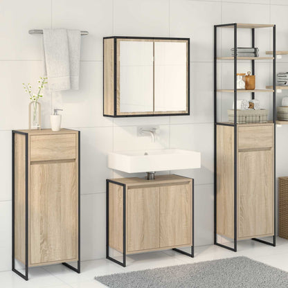 vidaXL Bathroom Furniture Set with Drawer Sonoma Oak Engineered Wood