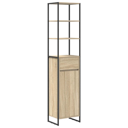 vidaXL Bathroom Furniture Set with Drawer Sonoma Oak Engineered Wood