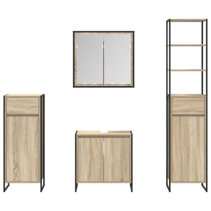 vidaXL Bathroom Furniture Set with Drawer Sonoma Oak Engineered Wood