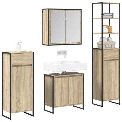 vidaXL Bathroom Furniture Set with Drawer Sonoma Oak Engineered Wood