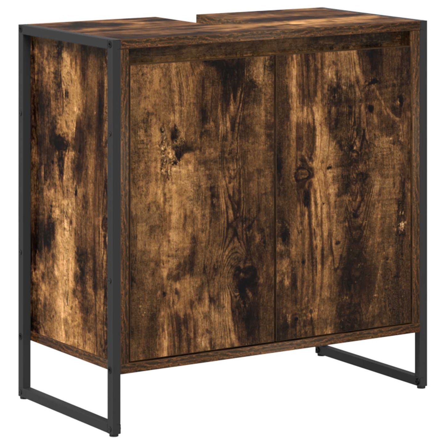 vidaXL Bathroom Furniture Set with Drawer Smoked Oak Engineered Wood