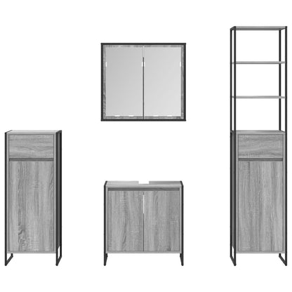 vidaXL Bathroom Furniture Set with Drawer Grey Sonoma Engineered Wood