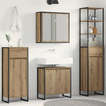 vidaXL Bathroom Furniture Set with Drawer Artisan Oak Engineered Wood