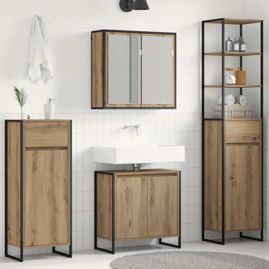 vidaXL Bathroom Furniture Set with Drawer Artisan Oak Engineered Wood
