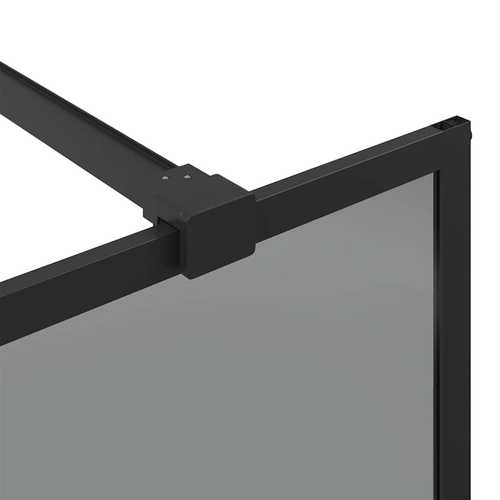 vidaXL Walk-in Shower Wall Black 115 x 195 cm Tempered Glass