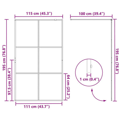 vidaXL Walk-in Shower Wall Black 115 x 195 cm Tempered Glass