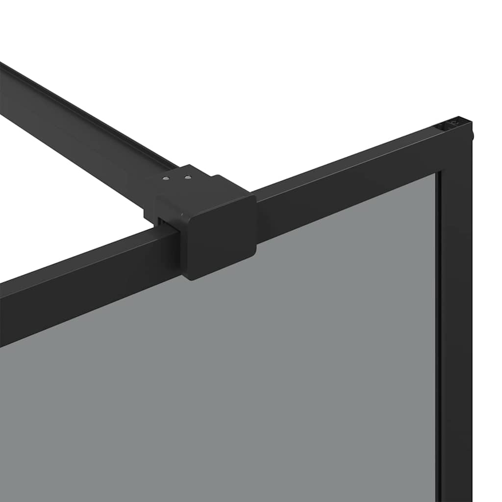 vidaXL Walk-in Shower Wall Black 140 x 195 cm Tempered Glass