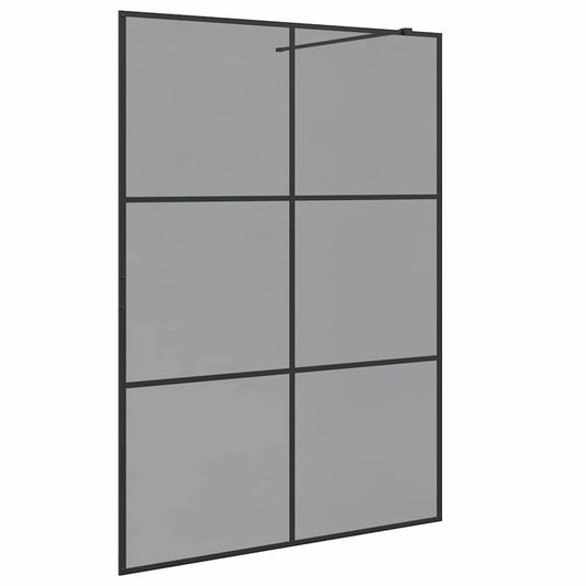 vidaXL Walk-in Shower Wall Black 140 x 195 cm Tempered Glass