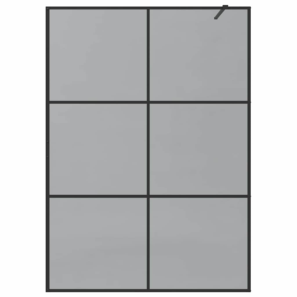 vidaXL Walk-in Shower Wall Black 140 x 195 cm Tempered Glass