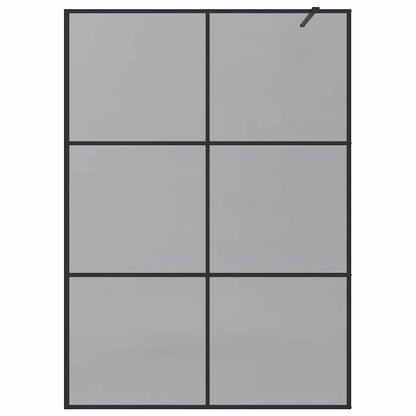 vidaXL Walk-in Shower Wall Black 140 x 195 cm Tempered Glass