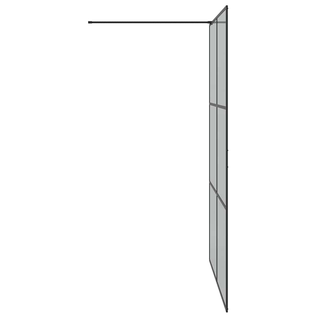 vidaXL Walk-in Shower Wall Black 140 x 195 cm Tempered Glass