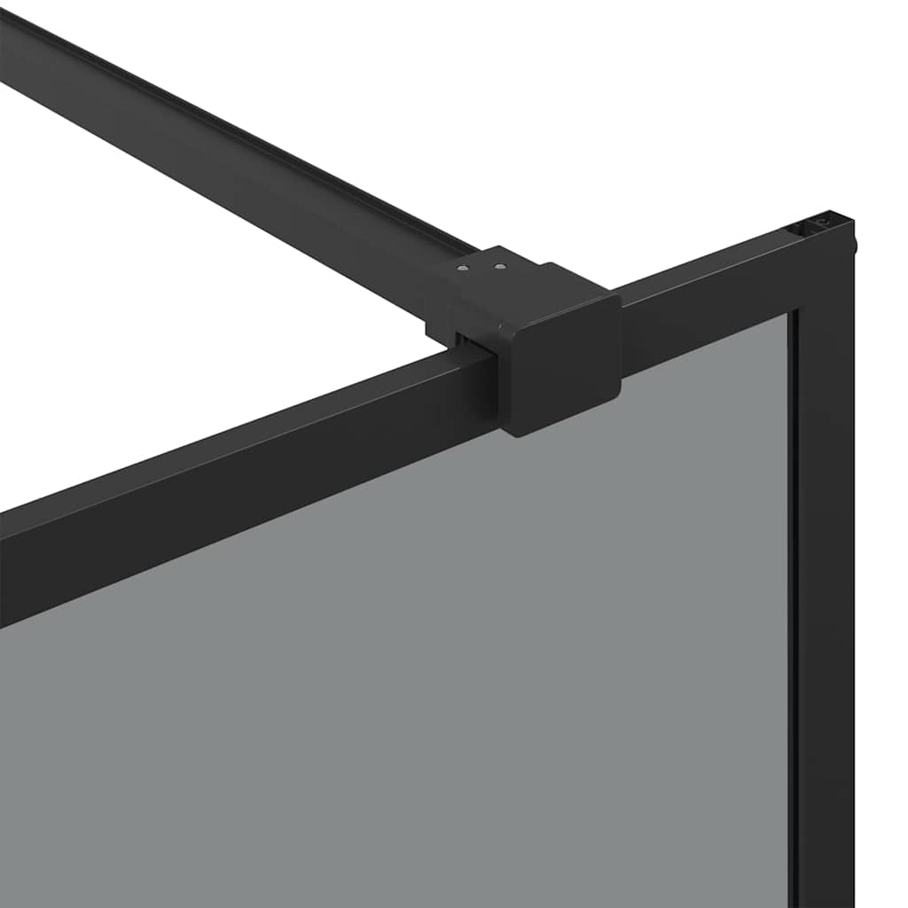 vidaXL Walk-in Shower Wall Black 80 x 195 cm Tempered Glass