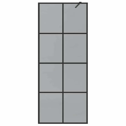 vidaXL Walk-in Shower Wall Black 80 x 195 cm Tempered Glass