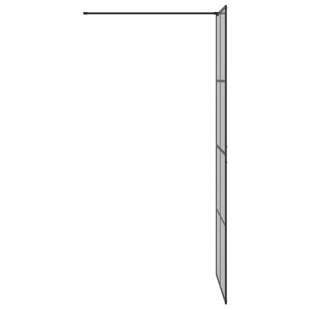 vidaXL Walk-in Shower Wall Black 80 x 195 cm Tempered Glass