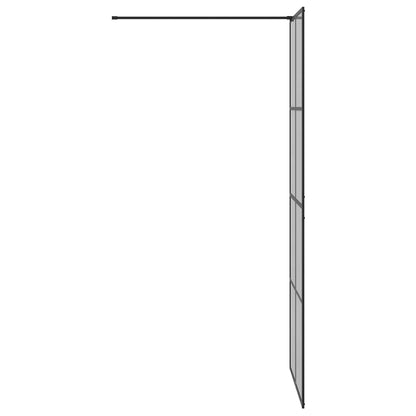 vidaXL Walk-in Shower Wall Black 80 x 195 cm Tempered Glass