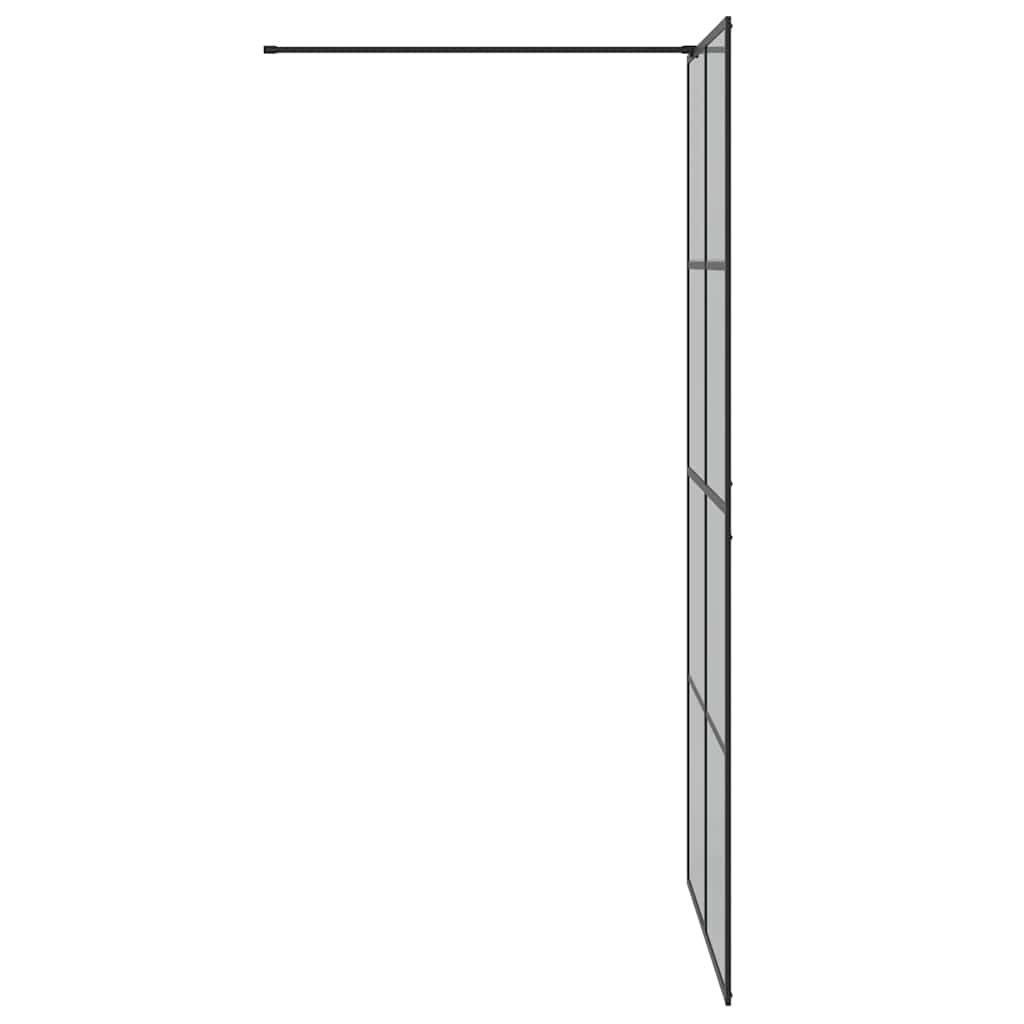 vidaXL Walk-in Shower Wall Black 100 x 195 cm Tempered Glass