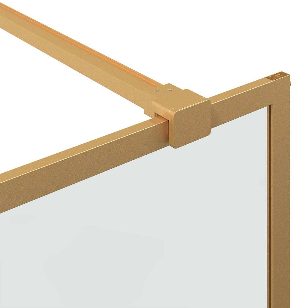 vidaXL Walk-in Shower Wall Gold 80 x 195 cm Tempered Glass