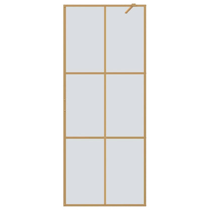 vidaXL Walk-in Shower Wall Gold 80 x 195 cm Tempered Glass